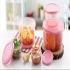 G-KARUNA Jar Plastic Store Fresh Airtight with Lid Covered Round Packing Kitchen Storage Containers Set (290 ml, 580 ml, 1000 ml, 1700 ml, 2700 ml) (1 Set - 5pcs) (Multi-Color) view 3