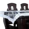 MONKDECOR PVC Transparent 6-8 Seater Oval Dining Table Cover with Silver Border (LxB - 60X90 Inches,Plastic, Pack of 1) view 1