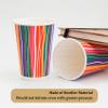 PARICOTT 300ml  100 Cups | Multi Stripe Printed Paper Cups | Disposable Use & Throw Glasses for Tea, Coffee, Juice, Water, Wine, Cocktail, Party, Travel, Wedding, Events  Eco-Friendly view 3