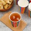 PARICOTT 300ml  100 Cups | Multi Stripe Printed Paper Cups | Disposable Use & Throw Glasses for Tea, Coffee, Juice, Water, Wine, Cocktail, Party, Travel, Wedding, Events  Eco-Friendly view 4