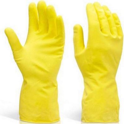 RBGIIT Seebuy Premium Reusable Latex Silicone Safety Gloves for Washing, Cleaning, Kitchen, Garden and Sanitation (Colors Yellow Blue May Vary, 5 Pair) (YW 03)
