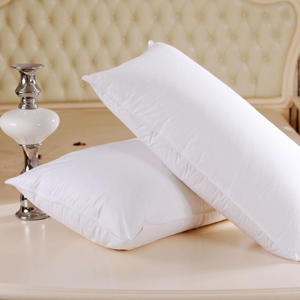 JDX 200 TC Polyester Fibre Solid Sleeping Pillow (Set of 2, White), B089K2Y25G