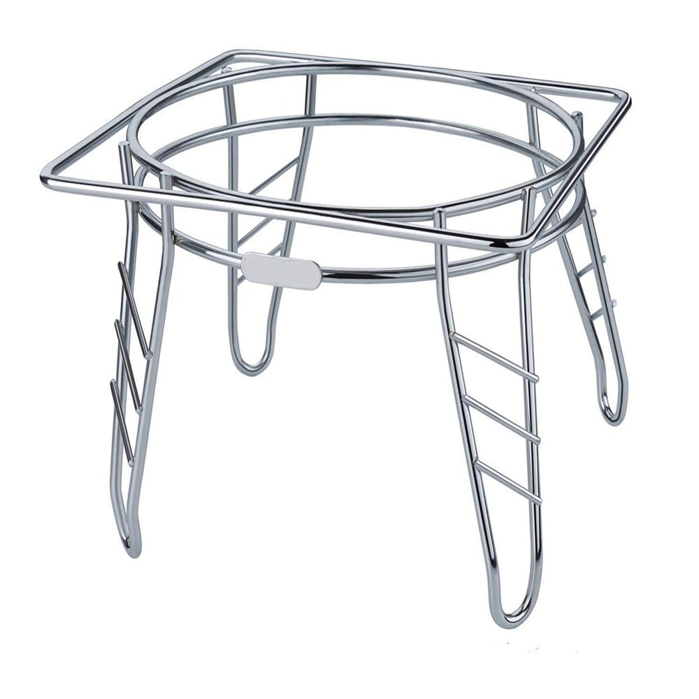 PRAMUKH FASHION Fancy Water Pot and Matka Stand Stainless Steel Pot Stand Kitchen Rack Chrome Plated Plant Pot Stand