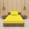 BEVI - Home Premium Self Striped Single Bedsheet with 1 Pillow Cover 300 TC Ultra-Soft 300 TC Microfiber Bed Sheet| Size (60" x 90") Yellow view 1