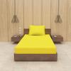 BEVI - Home Premium Self Striped Single Bedsheet with 1 Pillow Cover 300 TC Ultra-Soft 300 TC Microfiber Bed Sheet| Size (60" x 90") Yellow view 2