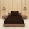 BEVI - Home Premium Self Striped Single Bedsheet with 1 Pillow Cover 300 TC Ultra-Soft 300 TC Microfiber Bed Sheet| Size (60" x 90") Brown view 1
