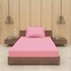 BEVI - Home Premium Self Striped Single Bedsheet with 1 Pillow Cover 300 TC Ultra-Soft 300 TC Microfiber Bed Sheet| Size (60" x 90") Pink view 1