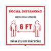 Mr. Safe - Maintain Social Distancing Signs - Health Safety - PVC Sticker 8 Inch X 8 Inch view 1
