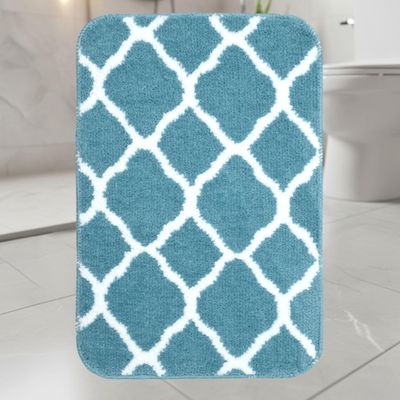 Saral Home Tangier Soft Microfiber Durable & Washable Multipurpose Bedside Runner for Home/Kitchen/Living Area/Lobby/Office Entrance with Anti Skid Backing (Turq, 40x60 cm-1pc)