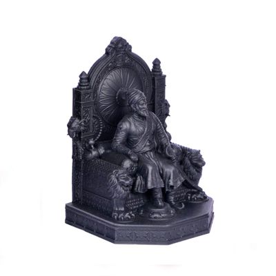 Plastic Chhatrapati Military Shivaji Maharaj Statue, X-Small, Black, 1 Piece