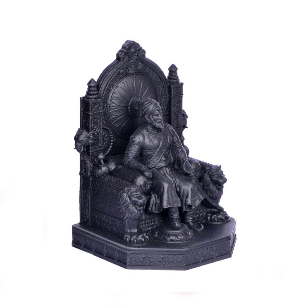 Plastic Chhatrapati Military Shivaji Maharaj Statue, X-Small, Black, 1 Piece