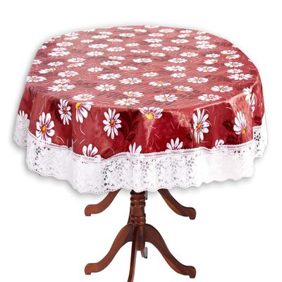 Stylista 4 Seater Oval Dining Table Cover WxL 54x78 inches with White Border lace