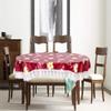 Stylista Plastic Floral Pattern Red 4 Seater Oval Dining Table Cover with White Border Lace (Multicolour, 54x78 inches, Pack of 1) view 2