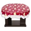 Stylista Plastic Floral Pattern Red 4 Seater Oval Dining Table Cover with White Border Lace (Multicolour, 54x78 inches, Pack of 1) view 3