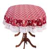 Stylista Oval Dining Table Cover 4 Seater WxL 54x78 inches Floral Pattern Magenta with White Border lace view 1