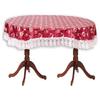Stylista Oval Dining Table Cover 4 Seater WxL 54x78 inches Floral Pattern Magenta with White Border lace view 4