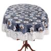 Stylista Oval Dining Table Cover 4 Seater WxL 54x78 inches with White Border lace view 1
