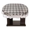 Stylista Plastic Trellis Pattern Grey 4 Seater Oval Dining Table Cover with White Border Lace (Multicolour, 54x78 inches, Pack of 1) view 3