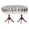 Stylista Plastic Trellis Pattern Grey 4 Seater Oval Dining Table Cover with White Border Lace (Multicolour, 54x78 inches, Pack of 1) view 4