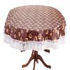 Stylista Plastic Floral Pattern Oval Shaped 4 Seater Dining Table Cover with White Border Lace (Coffee Brown, 954x78 inches, Pack of 1) view 1