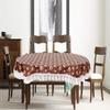 Stylista Plastic Floral Pattern Oval Shaped 4 Seater Dining Table Cover with White Border Lace (Coffee Brown, 954x78 inches, Pack of 1) view 2