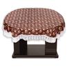 Stylista Plastic Floral Pattern Oval Shaped 4 Seater Dining Table Cover with White Border Lace (Coffee Brown, 954x78 inches, Pack of 1) view 3