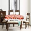 Stylista 4 Seater Oval Dining Table Cover WxL 54x78 inches Abstract Brown with White Border lace view 2