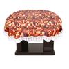 Stylista 4 Seater Oval Dining Table Cover WxL 54x78 inches Abstract Brown with White Border lace view 3