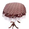 Stylista Oval Dining Table Cover 4 Seater WxL 54x78 inches Floral Dark Brown Pattern with White Border lace view 1