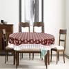Stylista Oval Dining Table Cover 4 Seater WxL 54x78 inches Floral Dark Brown Pattern with White Border lace view 2