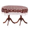 Stylista Oval Dining Table Cover 4 Seater WxL 54x78 inches Floral Dark Brown Pattern with White Border lace view 4