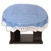 Stylista 4 Seater Oval Dining Table Cover WxL 54x78 inches Pin Check Pattern Blue with White Border lace view 3