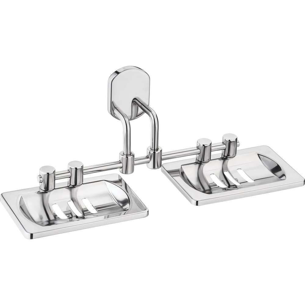 ZANORD Bathroom Hardware Accessories,Heavy Duty Stainless Steel - AISI 304,Chrome Polished Finish (Thor, Double Soap Dish)