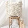 Cottoncube 16x16 Macrame Cushion Cover Throw Pillow Handknitted Floor Cushion Large Size Cotton Boho Style view 1