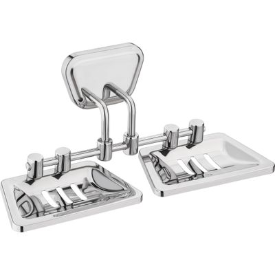 ZANORD Bathroom Hardware Accessories,Heavy Duty Stainless Steel - AISI 304,Chrome Polished Finish (Trezor, Double Soap Dish)