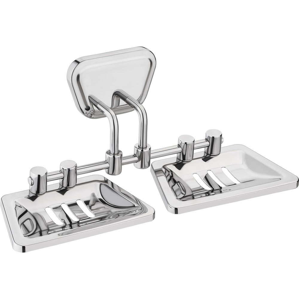ZANORD Bathroom Hardware Accessories,Heavy Duty Stainless Steel - AISI 304,Chrome Polished Finish (Trezor, Double Soap Dish)