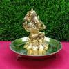 RAMA METAL Brass Ganesh Idol and CHOWKI Stand view 3