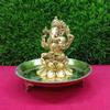 RAMA METAL Brass Ganesh Idol and CHOWKI Stand view 4
