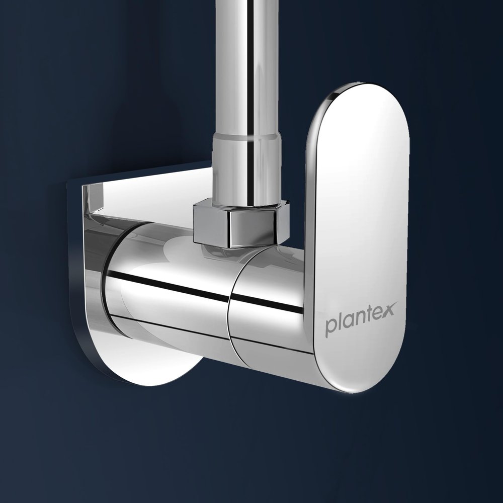 Plantex Pure Brass Angle Valve for Bathroom/Angle Cocke with Wall Flange and Teflon Tape -7 Year Warranty by Plantex -(ORN-205-Chrome)