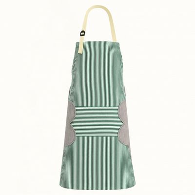 OLWICK Cooking Dress for Women Waterproof Apron with Adjustable Stripe, Chef Bib with Pocket and 2 Valvet Side Towels, Kitchen Dress for Cooking for Home, Grill & Restaurant Use, Pack Of 1, Green