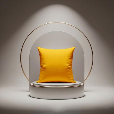 YRM Bedding's 2 Pcs Solid Color Cotton Decorative Cushion Cover 400-TC 100% Egyptian Cotton for Sofa Throw Cushion Covers (14x14) inches, Gold Yellow