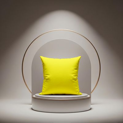 YRM Bedding's 2 Pcs Solid Color Cotton Decorative Cushion Cover 400-TC 100% Egyptian Cotton for Sofa Throw Cushion Covers (14x14) inches - Yellow