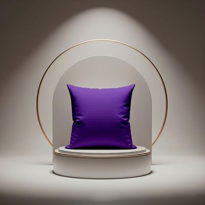 YRM Bedding's 2 Pcs Solid Color Cotton Decorative Cushion Cover 400-TC 100% Egyptian Cotton for Sofa Throw Cushion Covers (14x14) inches - Dark Purple