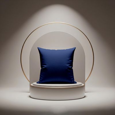 YRM Bedding's 2 Pcs Solid Color Cotton Decorative Cushion Cover 400-TC 100% Egyptian Cotton for Sofa Throw Cushion Covers (14x14) inches, Navy Blue