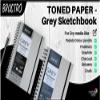 BRUSTRO Toned Paper - Grey Sketchbook | A4, 120 GSM | 60 Sheets/120 Pages | Wiro Bound, Spiral, Premium, Acid-free Paper, Ideal for Dry media, Mandala Art, Graphite, Charcoal, Colour pencils, Gel pens view 3