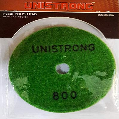 UNISTRONG Diamond polishing Pads Perfect for wet polishing Marble, Granite & Stone Quartz| Aggressive strength & long lasting Thickness 4mm Pack of 3 (GRIT800)