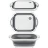 GLIVE (LABEL) Collapsible Kitchen Cutting Board Dish Tub Storage Basket Folding Cutting Board Dish Sink Tub Vegetable Basket with Draining Plug view 3