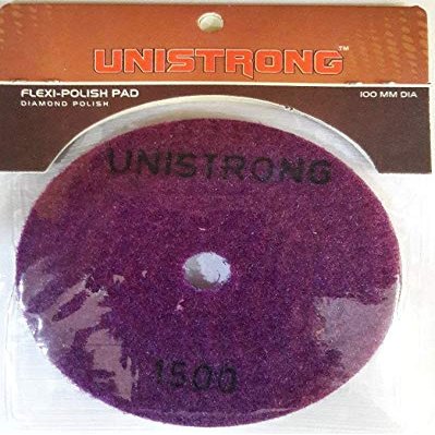 UNISTRONG Diamond polishing Pads Perfect for wet polishing Marble, Granite & Stone Quartz| Aggressive strength & long lasting Thickness 4mm Pack of 3 (GRIT1500)