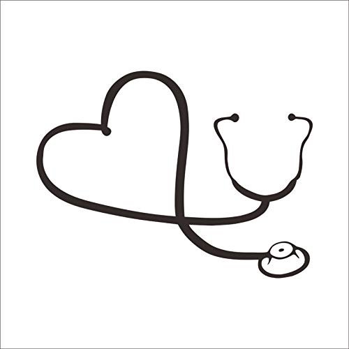 Gadgets Wrap Creative Love Heart Stethoscope Computer Outside Decorative Wall Sticker