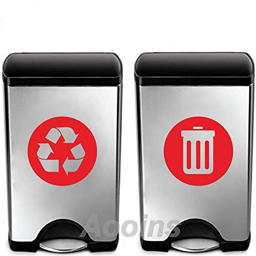 Gadgets Wrap Recycle and Trash Sign Decal, Trash Can Vinyl Art Sticker Decoration, Recycle Bin Container Green Decal, Garbage Art Dcor